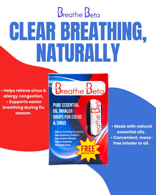 Breathe Beta Pure Essential Oil Drops (with free stick inhaler) 10ml