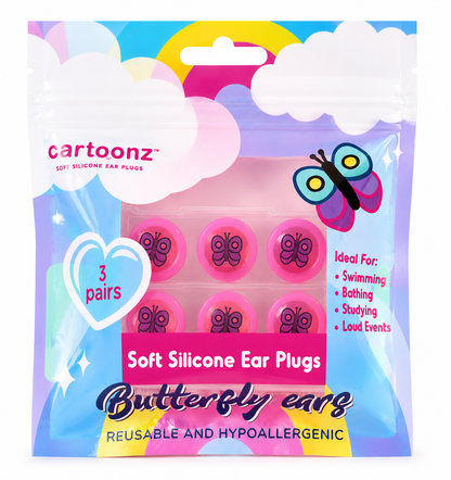 Cartoonz - Butterfly Ears Silicone Earplugs 3 pairs