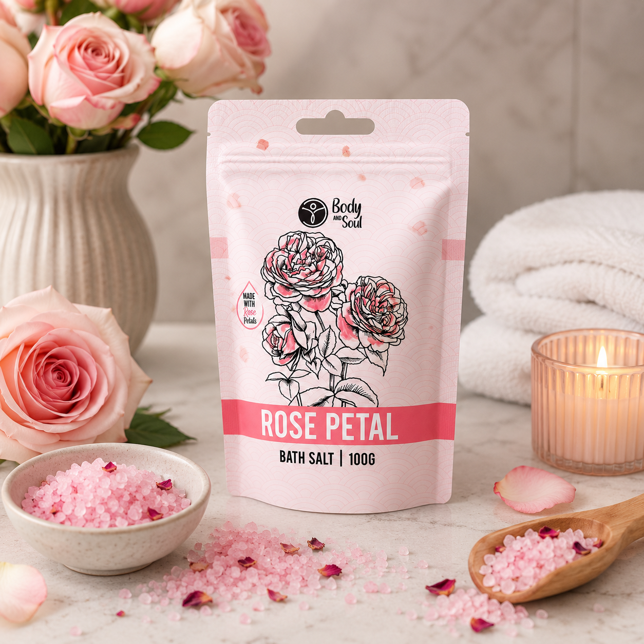 Mini Rose Bath Salts 100g