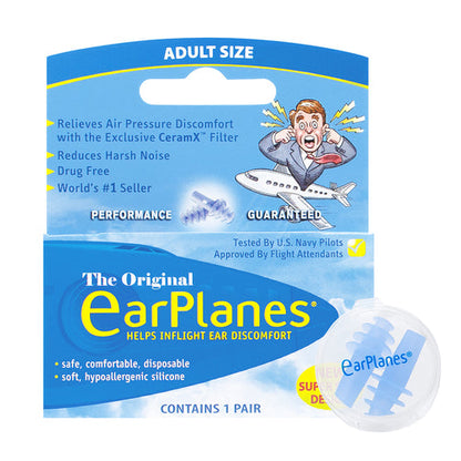 Earplanes Adult- Travel Earplugs 1 pair